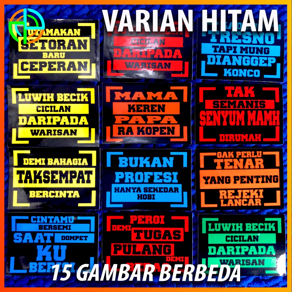 

isi 15 Sticker Set Kata Kata Berbeda Setiker Aksesoris Stiker Variasi