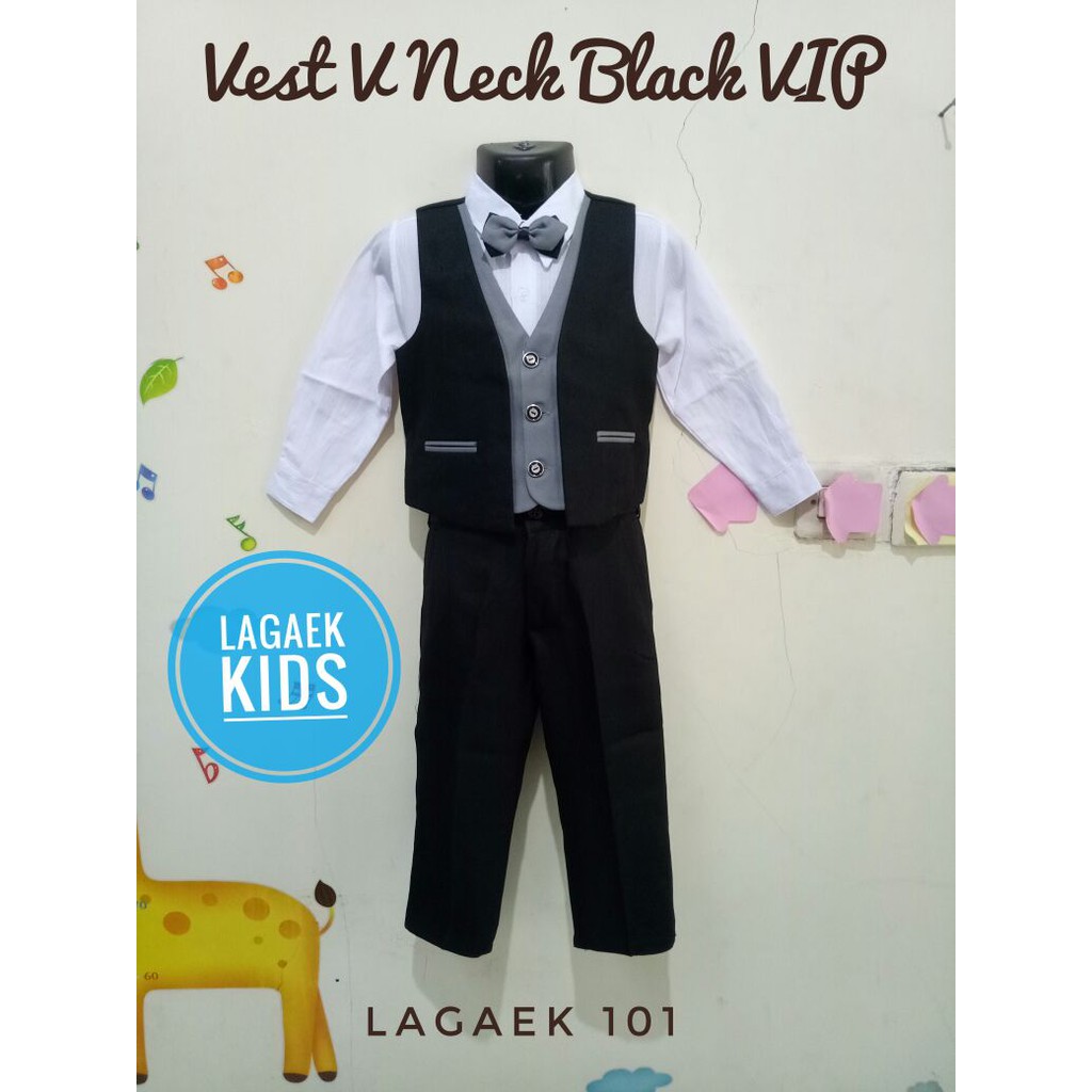 Setelan Bayi Laki Vest PREMIUM Usia 3 - 6 Bulan Vest HITAM PREMIUM - Setelan Pesta Bayi Cowok Vest Keren Set Lengkap Pesta Anak