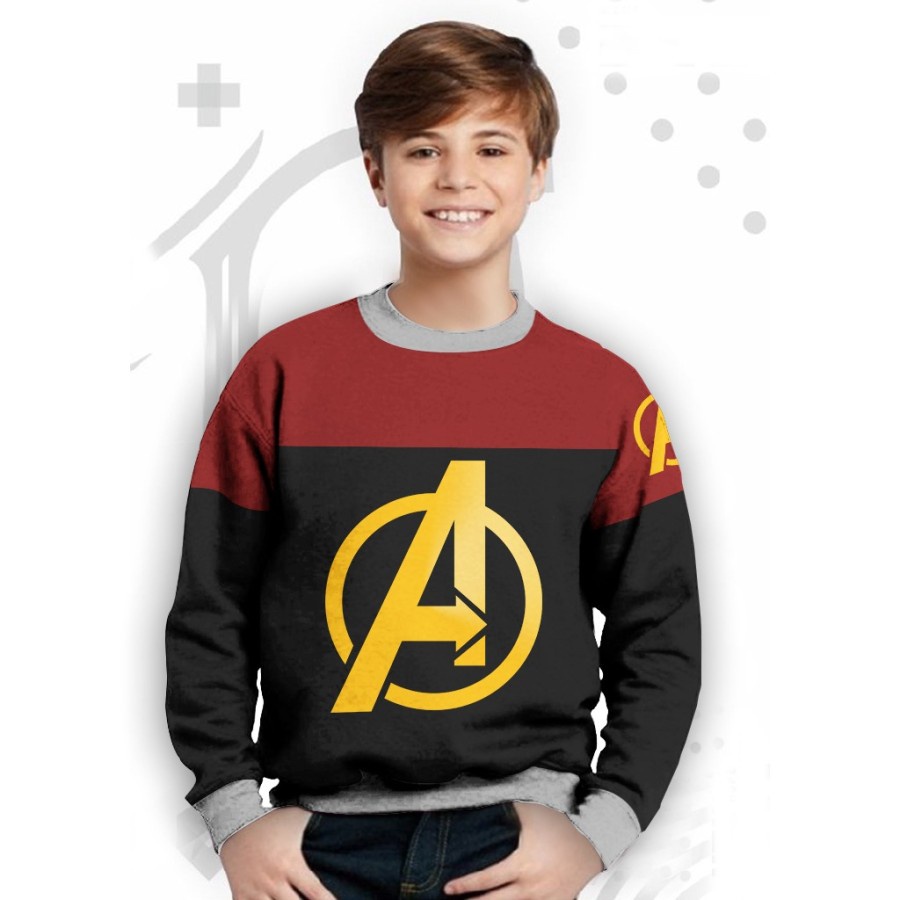 Baju Sweater Anak Laki Laki Lengan Panjang Remaja Avenger Umur 8 - 17 Tahun / Baju Switer Cowok Laki