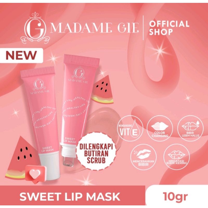 MADAME GIE SWEET LIP MASK MASKER SCRUB PELEMBAB BIBIR