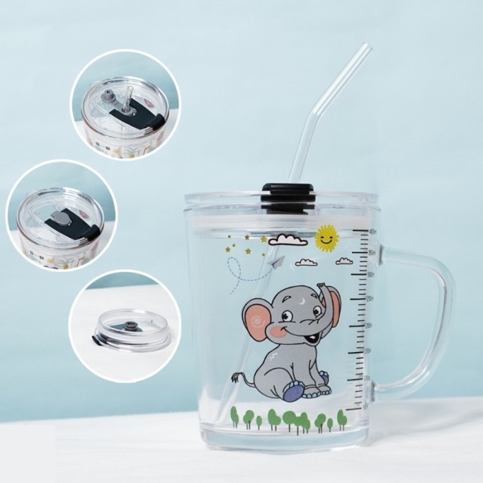 Gelas Kaca Motif Animal - Mug Kaca - Gelas Air Minum Karakter - Gelas Kaca Karakter - Glass Ware H481