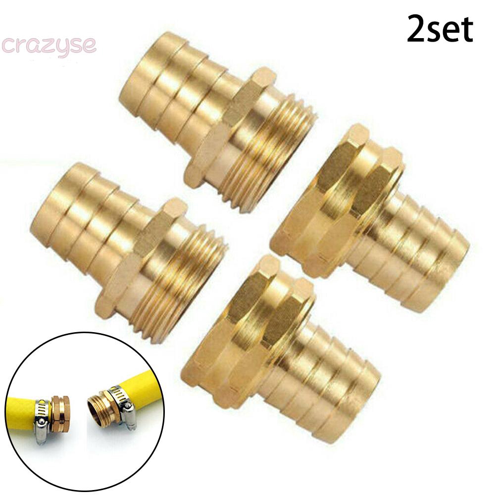Hose Mender Repair Kit 3 4 Brass Garden Hose Mender End Repair Male Female Connector Parts Shopee Indonesia