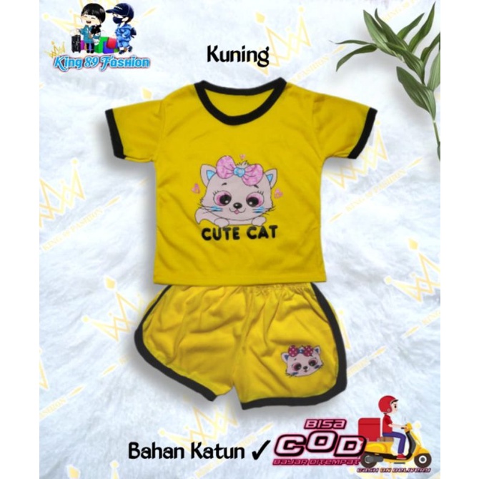 setelan anak playset#CUPA CUPS, setelan anak balita CUTE CAT, size S,M,L,XL,XXL, buat usia 0-4tahun...