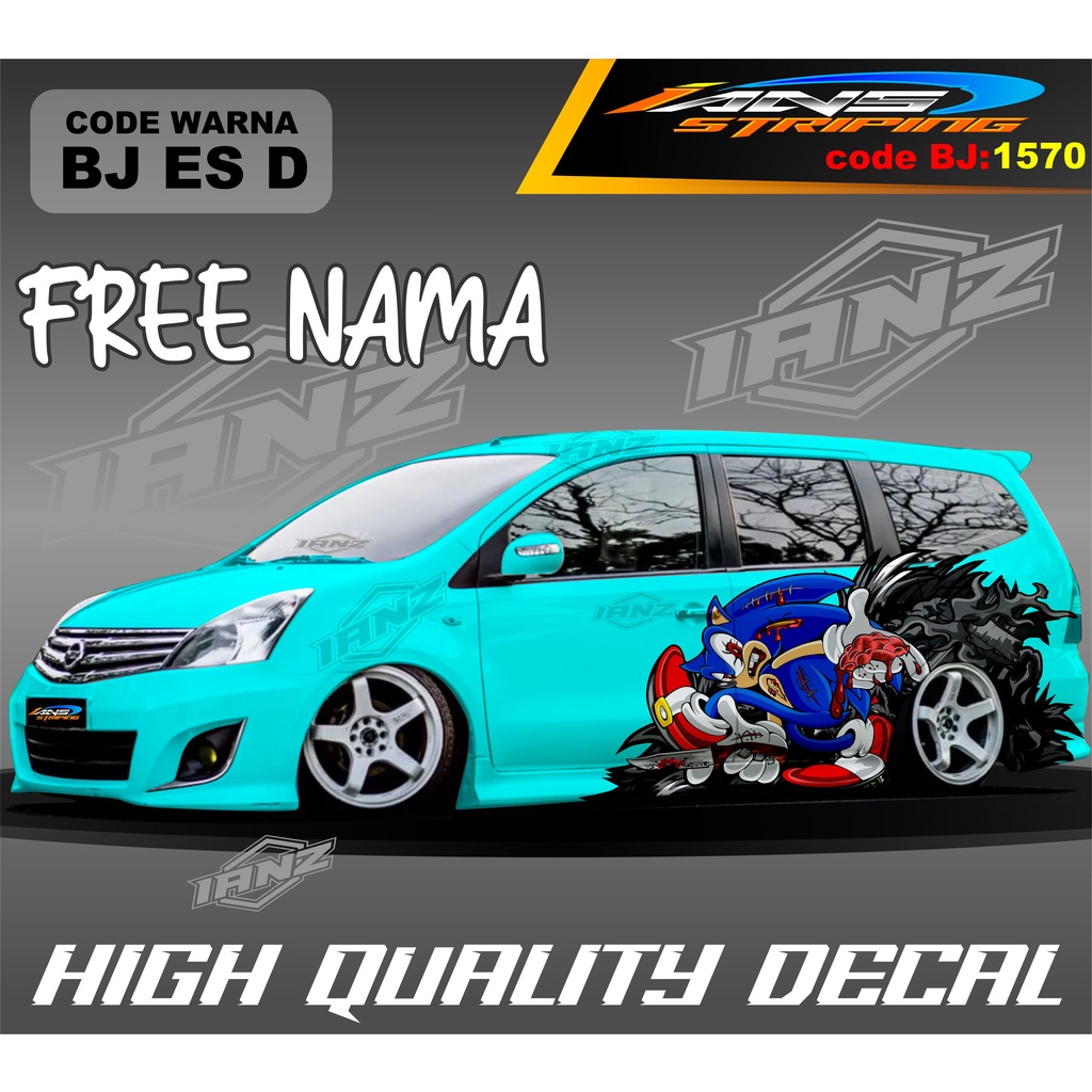 DECAL STIKER MOBIL GRAND LIVINA / STIKER SONIC TERBARU / STIKER MOBIL AVANZA XPANDER XENIA PAJERO SPORT