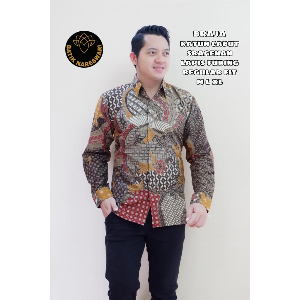 BRAJA BATIKSOLOAMANAH NARESWARI KEMEJA BAJU BATIK PRIA SOLO LENGAN PANJANG PENDEK LAPIS FURING ATASAN BATIK PREMIUM MODERN KATUN HALUS PEKSI TARUNG NARAYANA KAWUNG SEKAR MANUK KEMBAR WICAKSONO KUNING PRIAMBODO PEKSI SUJIWO WICAKSONO MERAH PUTRA BIRU NAGA