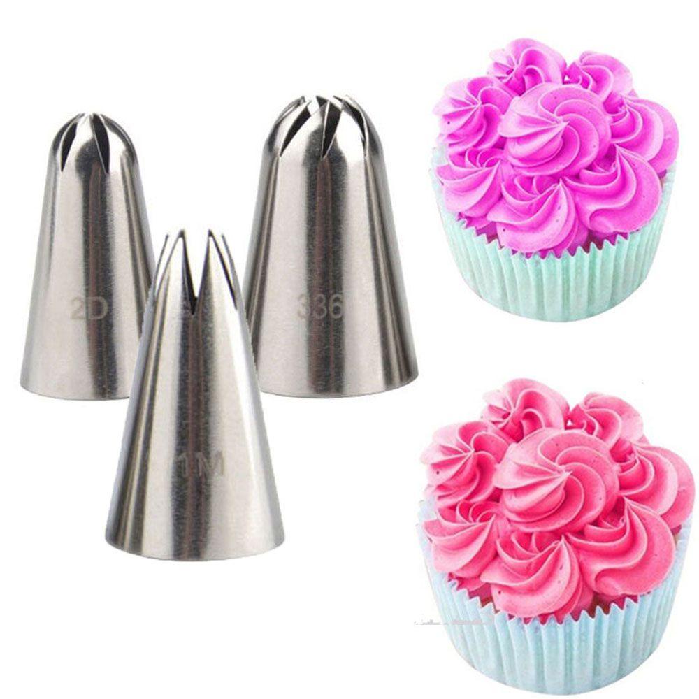 [Elegan] Cake Piping Set Fondant Stainless Steel Bakeware Dekorasi Kue Cupcake Perlengkapan Kue Nozzle Kue
