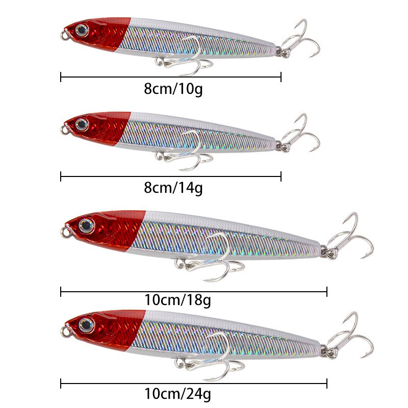 10 / 14 / 18 / 24g Umpan Pancing Ikan Minnow Bahan Plastik 7 Warna