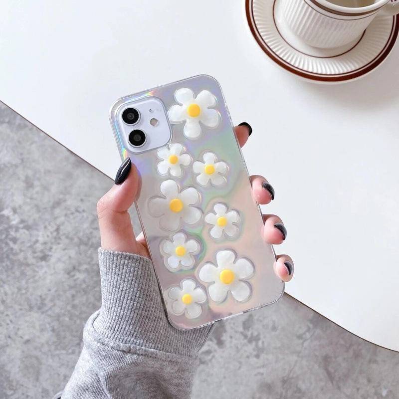 Soft Case TPU Transparan Motif Bunga Aster Untuk iPhone 13 12 11 Pro MAX Mini X XS MAX XR SE 2022 2020 7 8 Plus