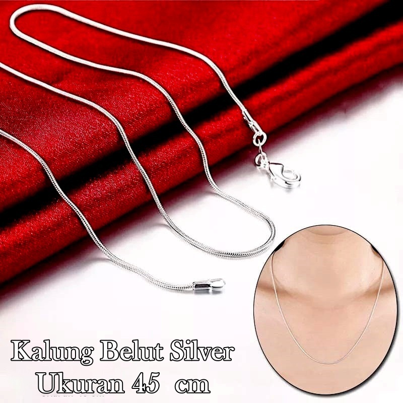 Kalung Titnium Stainless Steel Titanium Motif Belut Layak Emas Asli 24K Anti Luntur Dan Bisa Di pakai Sehari