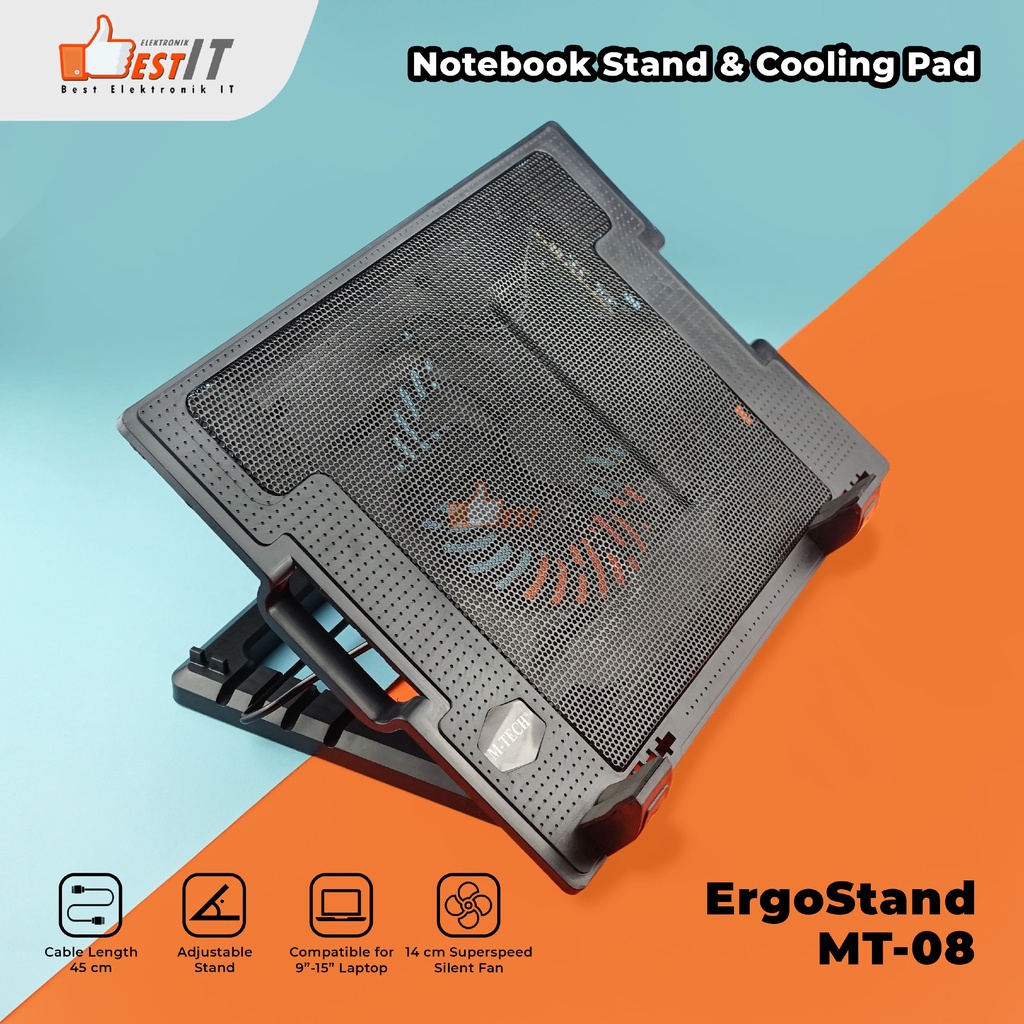 Cooling Pad MT-08 Ergostand Kipas Pendingin Laptop