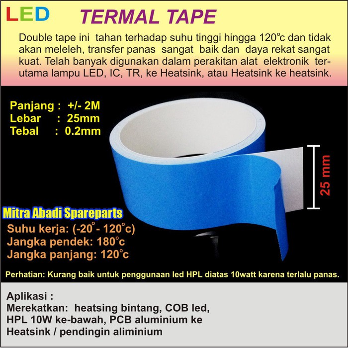 

Thermal Tape 25mm 2 meter/2m