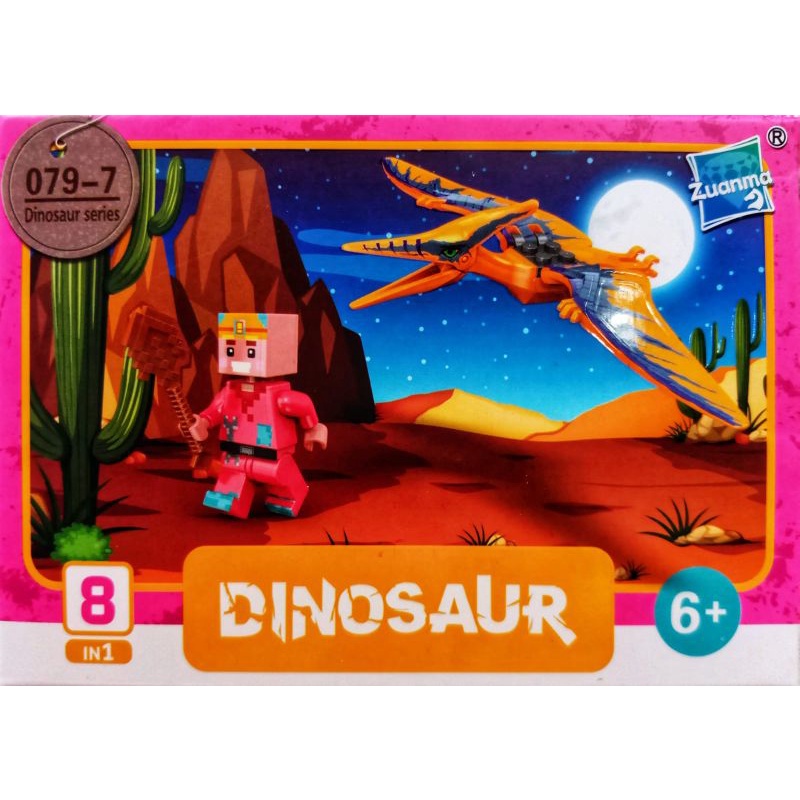 mainan anak lego mine craft world minicraft SATU PAKET ISI 3 KARAKTER FIGURE LQS 62101 mini craft minifigure block mini figure bricks dunia kotak square marvel naruto ninjago justice league avengers robot rangers dinosaurus tentara army soldier-Minecraft Dino 079-7