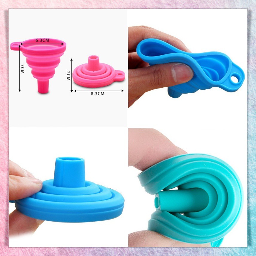 Corong Air | Corong Minyak | Corong Lipat Bulat Karet Silikon Flexsible | Portable Foldable Silicone