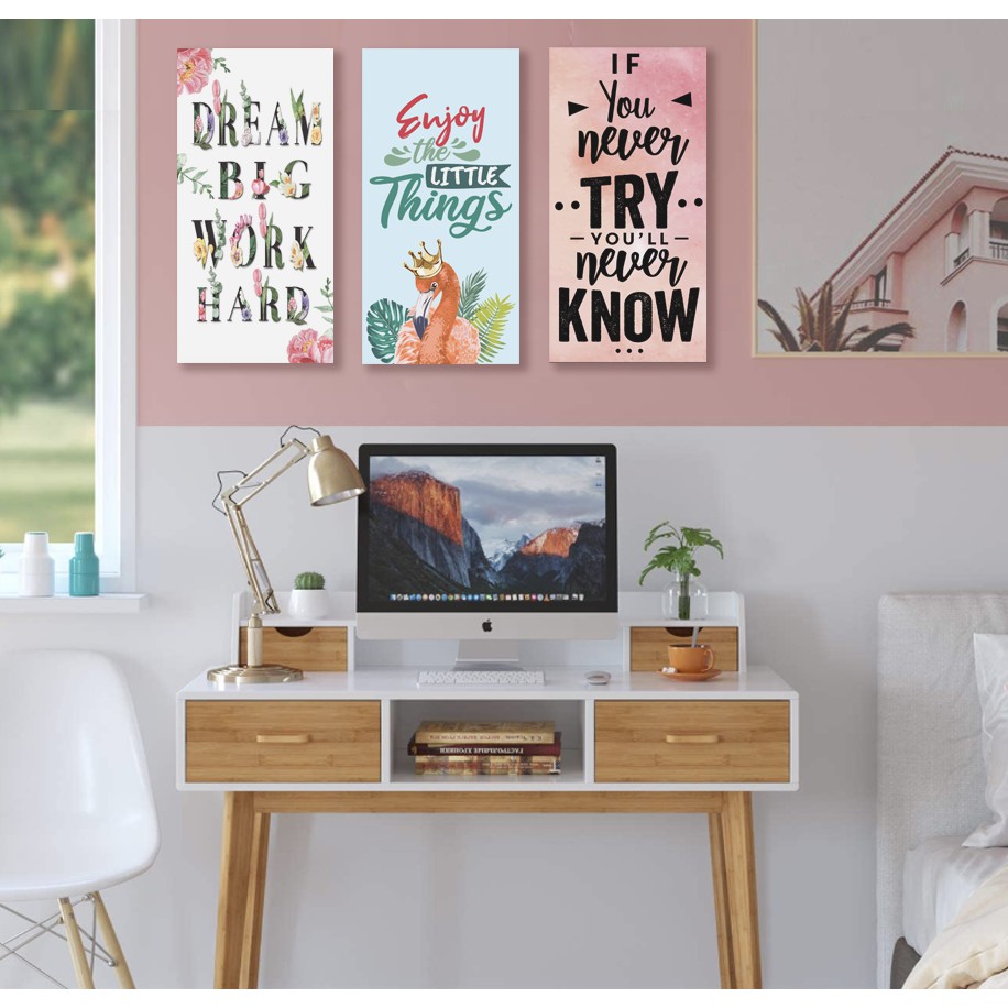 Wall decor cafe Hiasan dinding Dekorasi Kamar Ruangan Poster Kayu Dekorasi dinding motivasi Type 6