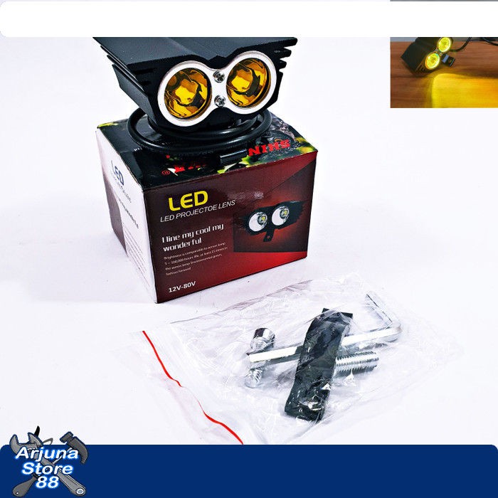 Lampu Sorot LED Cree Owl 2 Mata Kuning Kedip Lampu Tembak