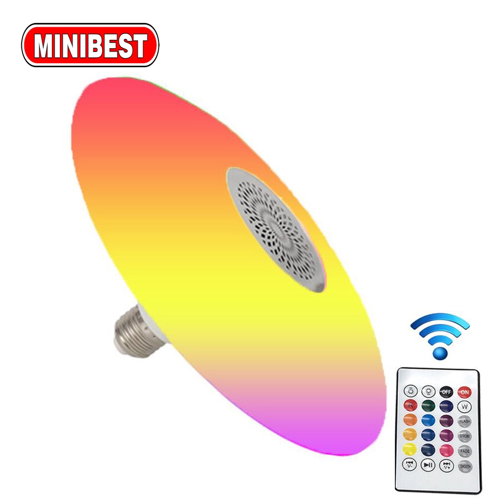 BOHLAM LED MUSIK / LAMPU UFO SPEAKER MUSIK RGBW / LAMPU REMOTE WARNA WARNI (MB)