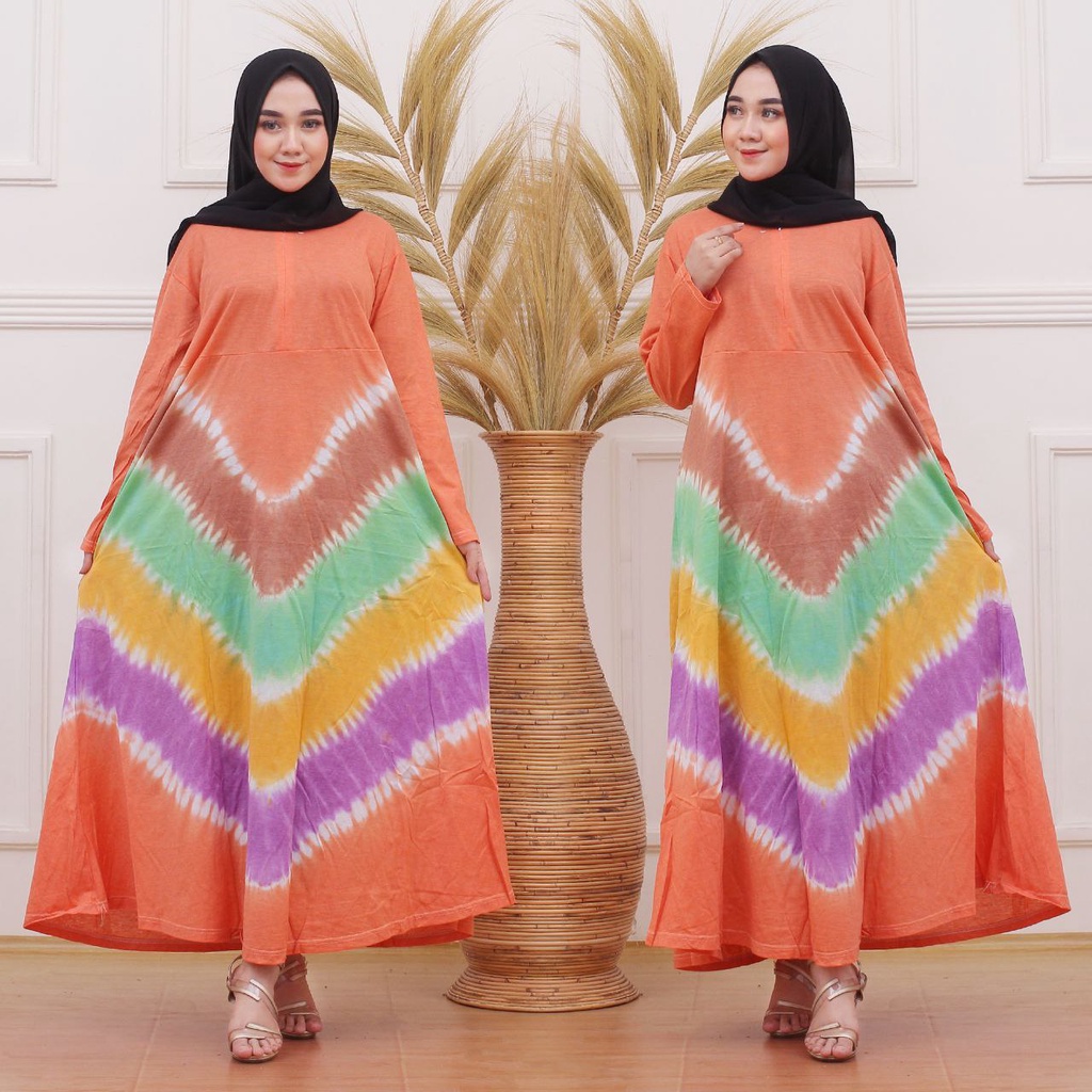 GAMIS KAOS TIEDYE RESLETING DEPAN BUSUI BUMIL KEKINIAN ADEM MURAH