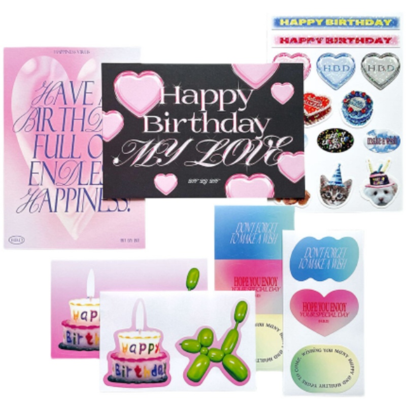 Set Stiker Poster Desain Happy Birthday Model Diy