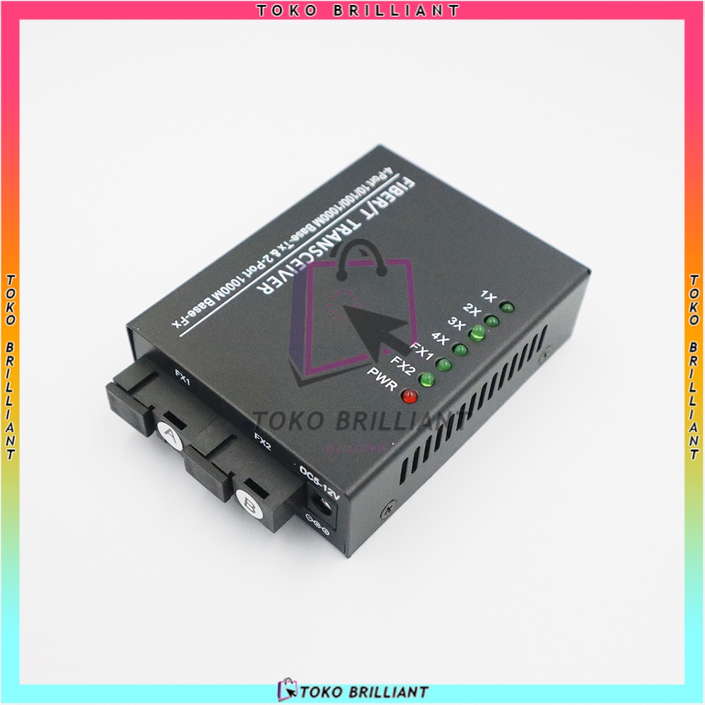 2F4E Konektor RJ45 / Converter saja Giga / Fullset Giga Fiber Converter Switch Media Converter Mode Fiber [BISA BAYAR COD]