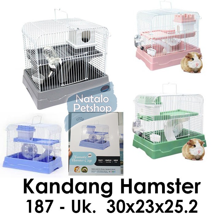 Kandang Hamster Dayang 187 - Lengkap Rolling,Tempat Makan minum/Marmut