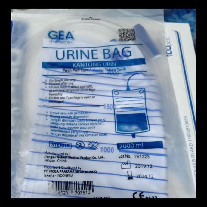 Jual Urine Bag Gea Urin Bag Urine Bags Kantong Urine Per Pak Isi P Shopee Indonesia