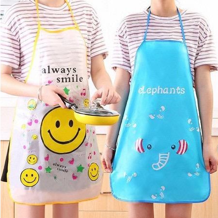 Celemek Masak Transparant Anti Air/ Celemek Dapur Waterproof Karakter