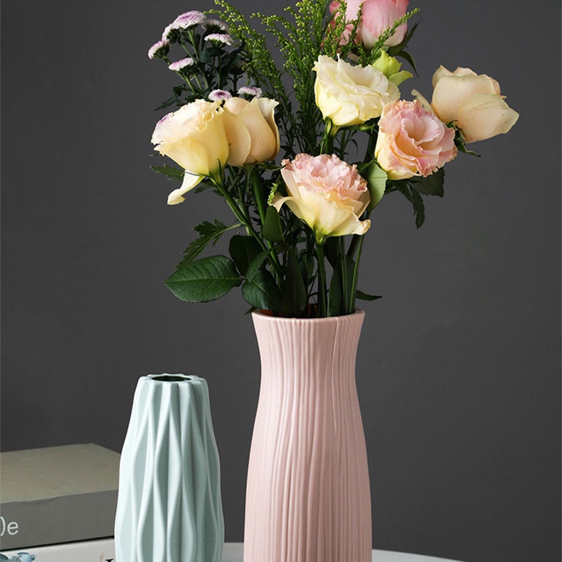 Hot Sale/Hiasan Vas Keramik Imitasi/Nordic Plastic Glass Vase Decor/Morandi Hiasan Ruang Tamu Vas Dekorasi/Vas Kreatif Hidroponik Ornamen Rumah