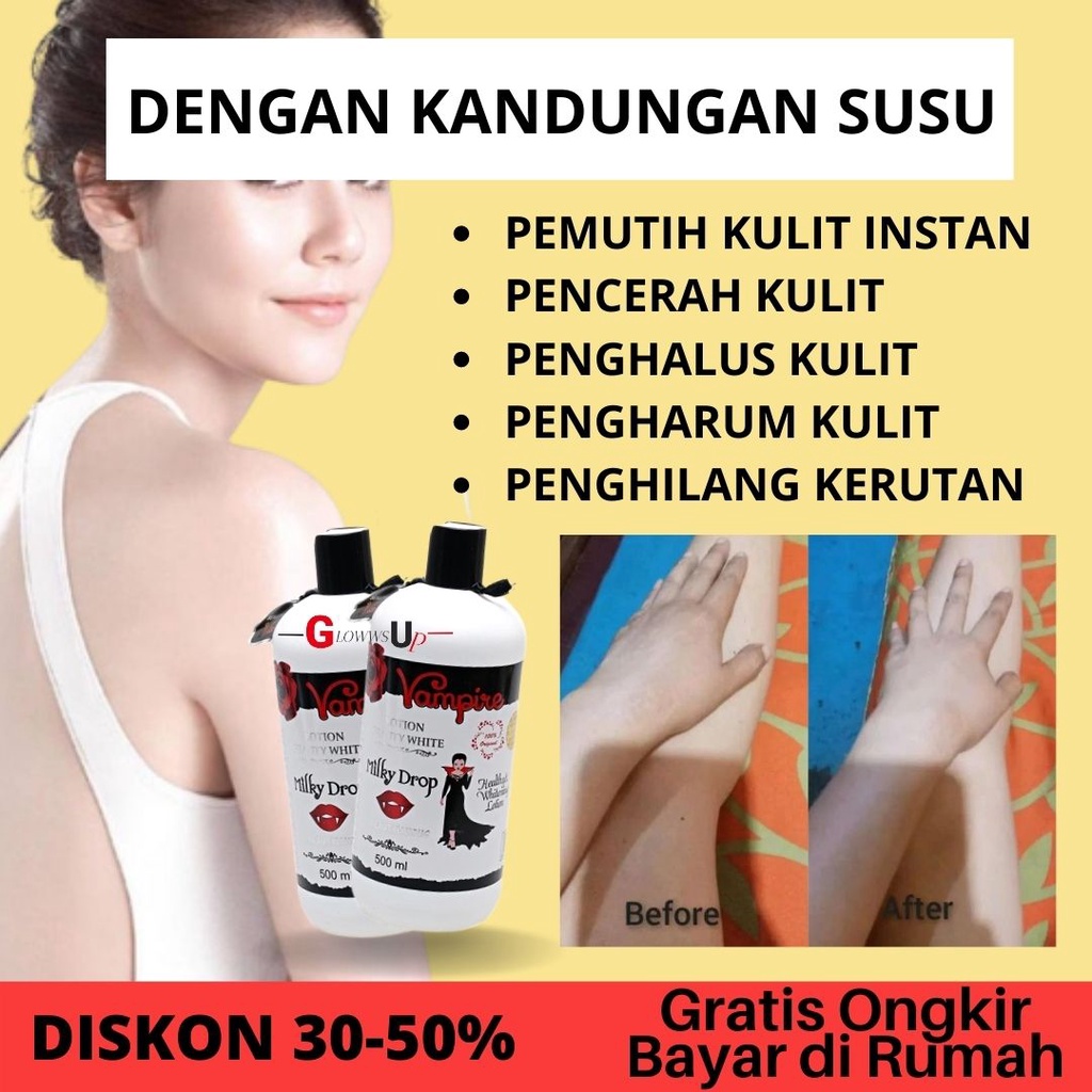 LOTION - PEMUTIH BADAN - PENGHILANG DAKI - Vampire BPOM 500ML