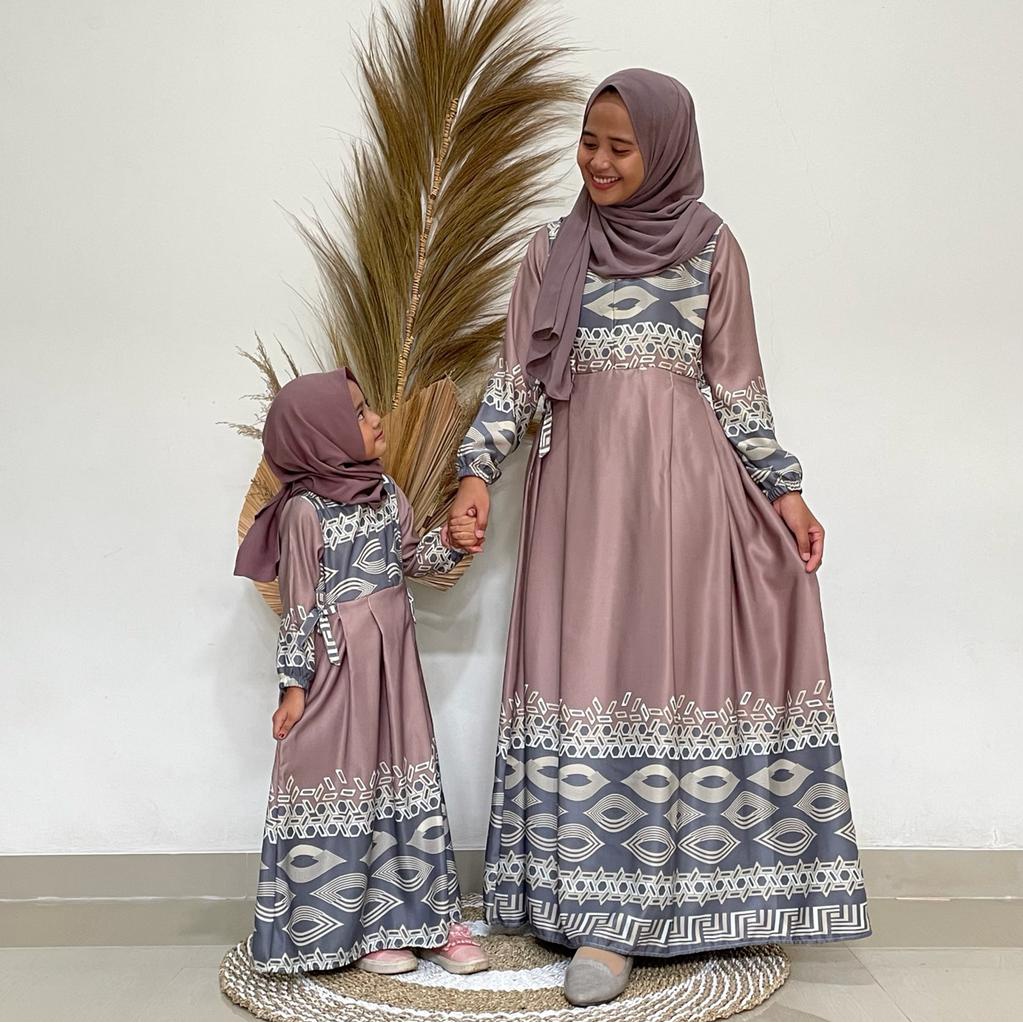 HAURA Baju Gamis Couple lebaran