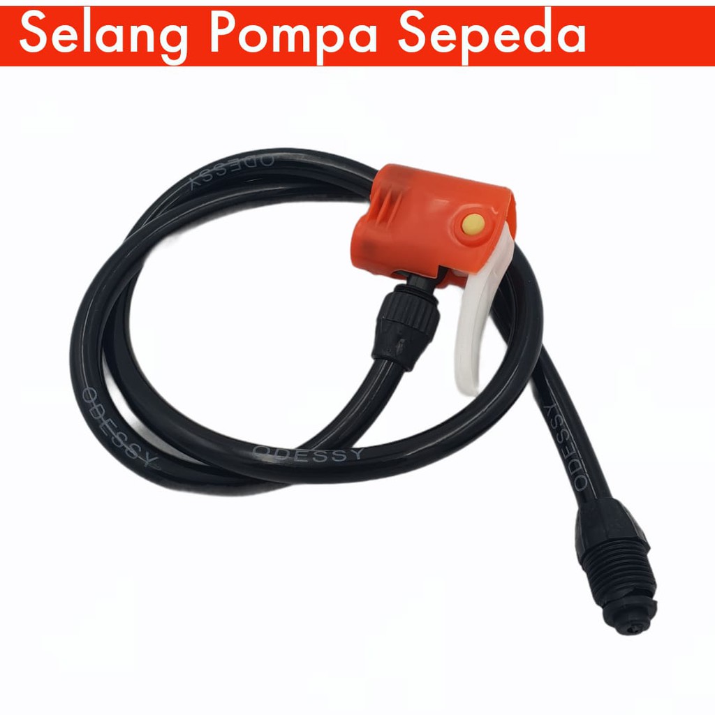 Odessy Selang Pompa Ban Angin Sepeda dan Motor /Pentil Dobel Schrader dan Presta/ Selang Pompa Seped