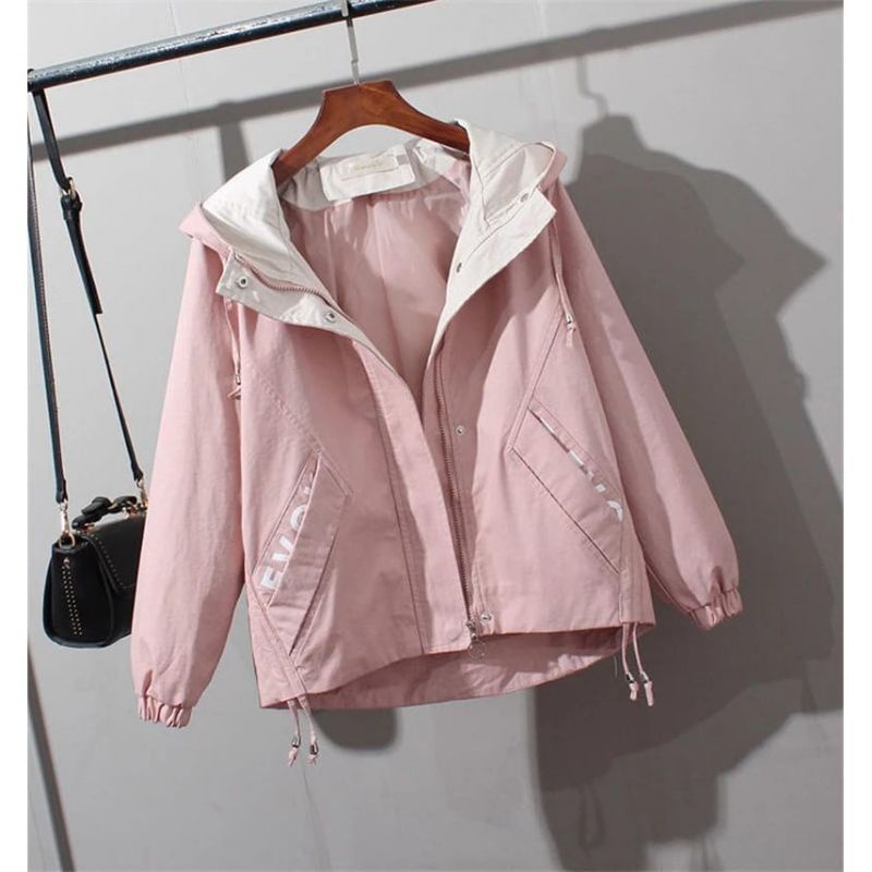 Evoy jaket kanvas wanita korean style