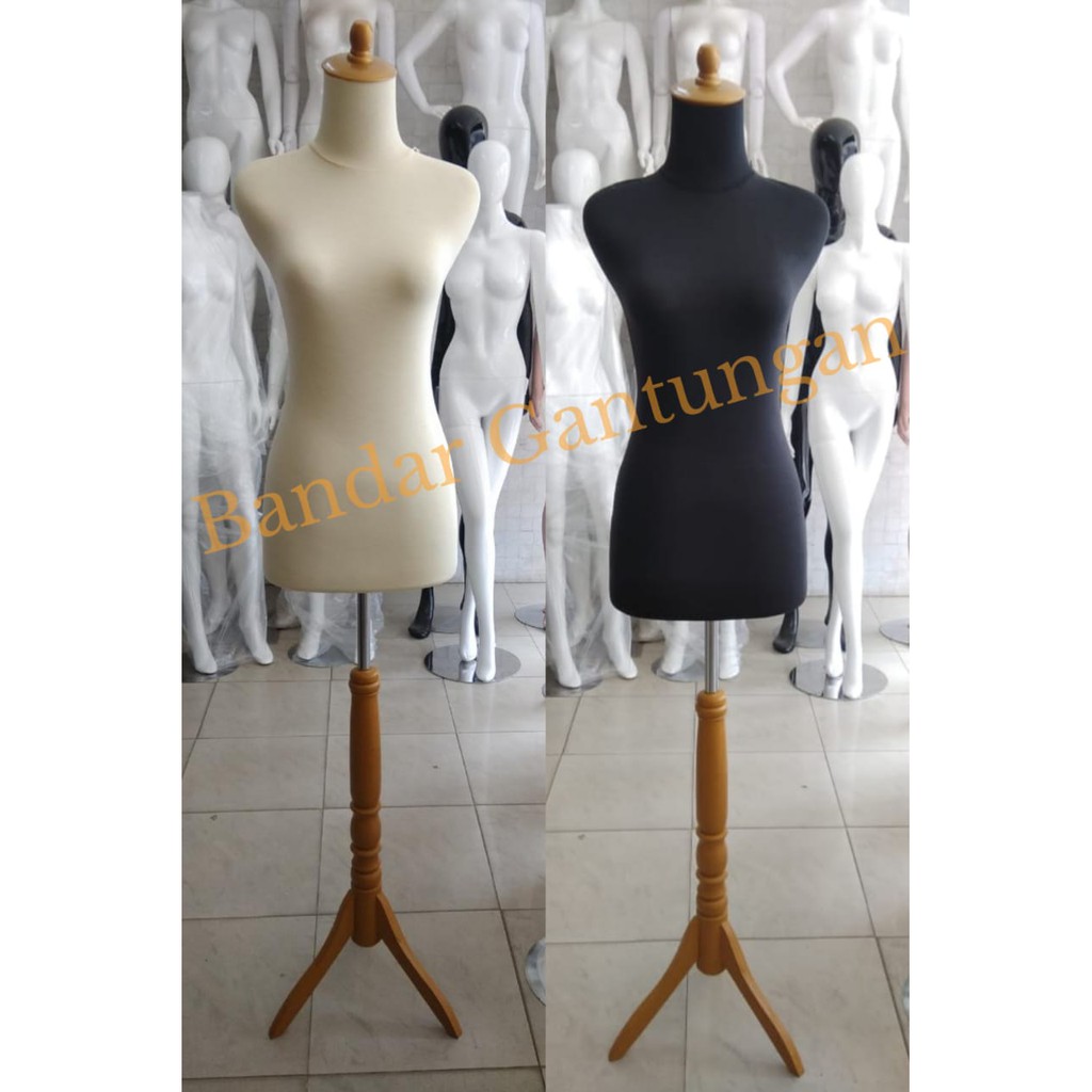 Manekin Dress Making Cewe/Manekin Setengah Badan Lapis Kain Topi Plastik/Patung Manekin DM Cewek