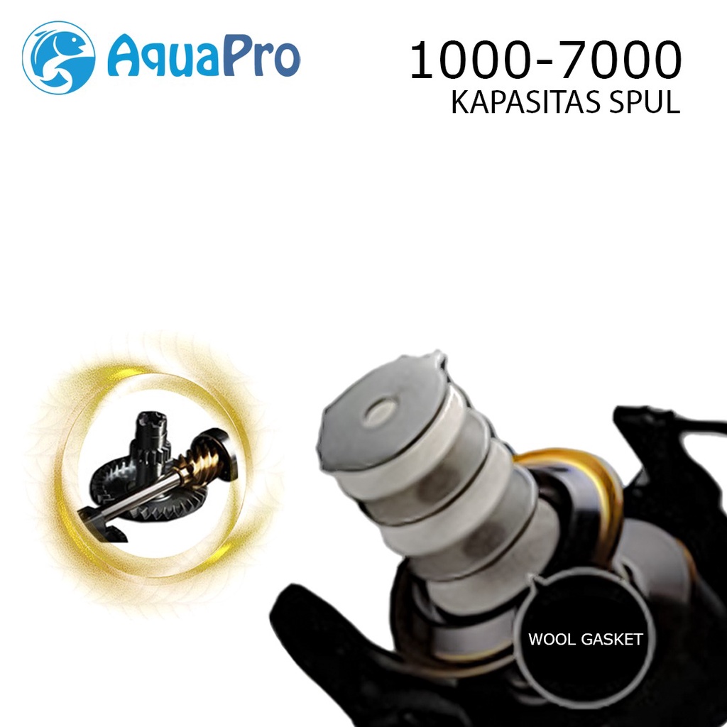 AquaPro Reel Pancing Power Handle WT1000 - WT7000 Gulungan Pancing WT1000 - WT7000 Maks Tarik 10KG Kumparan Logam Cadangan Pegangan Bola Gulungan Putar Air Asin Segar Untuk Reel Pancing Ikan Mas