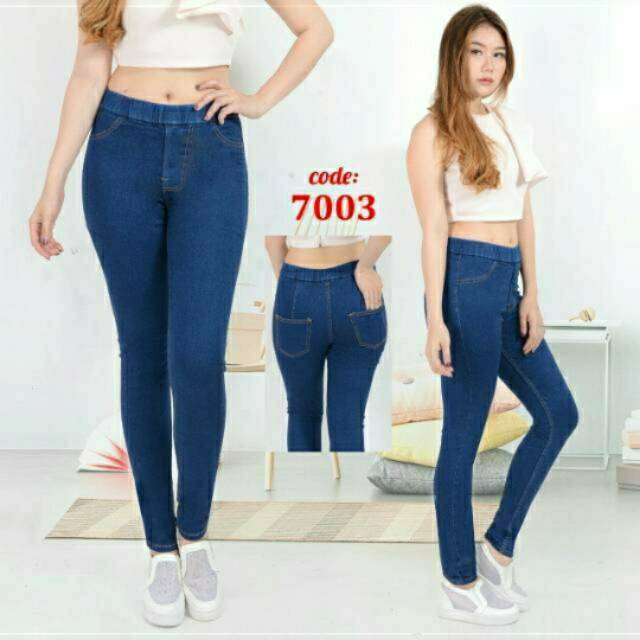 (27-38) CELANA JEGGING HIGHWAIST PINGGANG KARET LEGGING SOFT JEANS BIG JUMBO SIZE WANITA LEVIS CEWEK