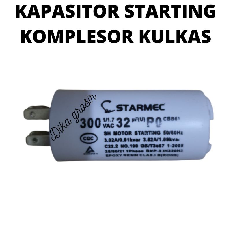 KAPASITOR STARTING KOMPLESOR KULKAS 32UF