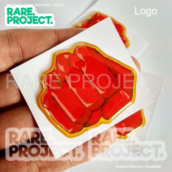 

EMBLEM STIKER ONE PUNCH MAN HAND RESIN TIMBUL LENTUR MURAH