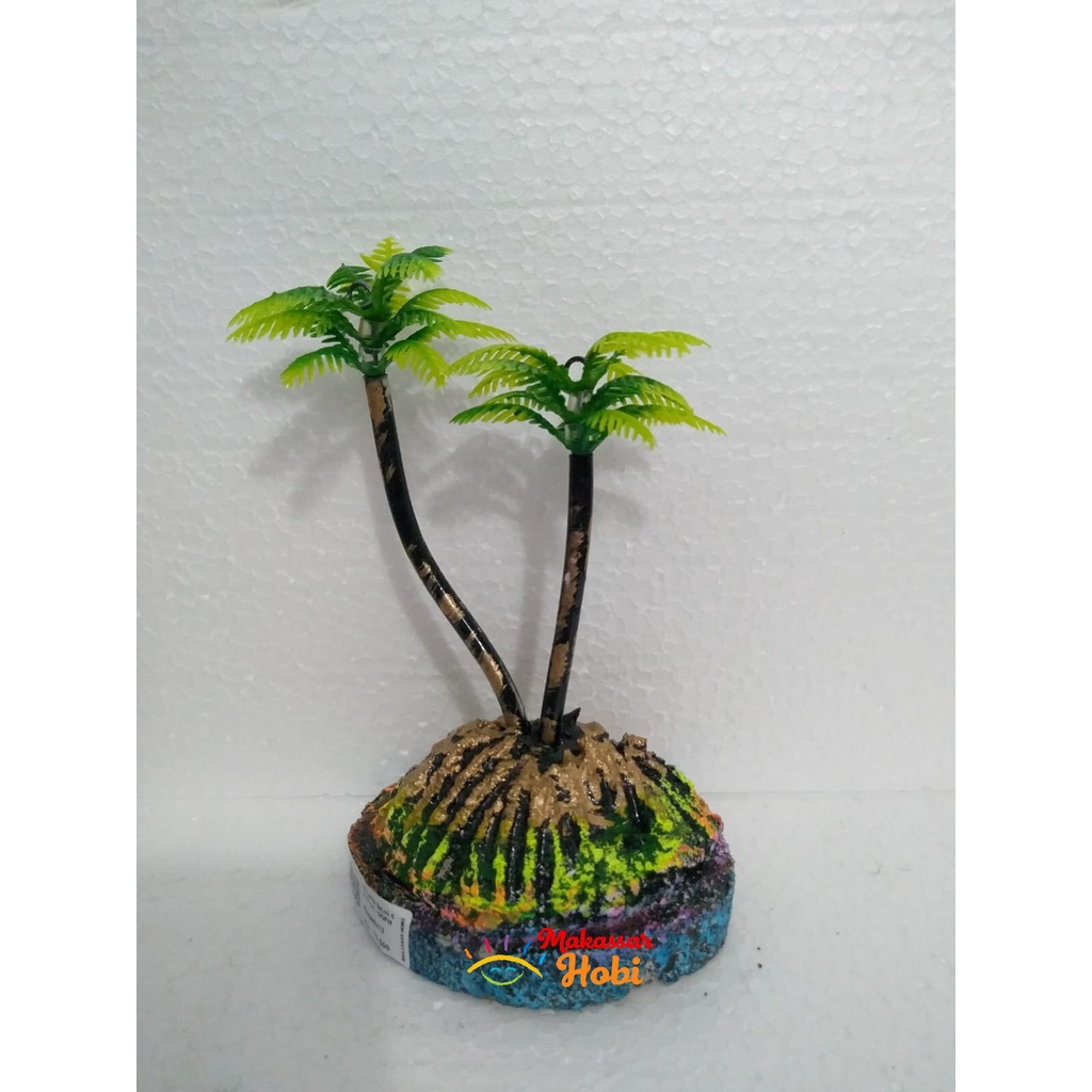 Dua Kelapa Sejoli 6 x 13 cm Hiasan Aquarium Aquascape Ornamen Akuarium