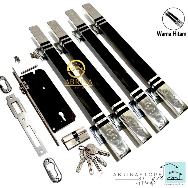 1 set handle pintu rumah stainless tarikan gagang pintu rumah minimalis set body kunci handel hendel pintu rumah pegangan pintu rumah high quality