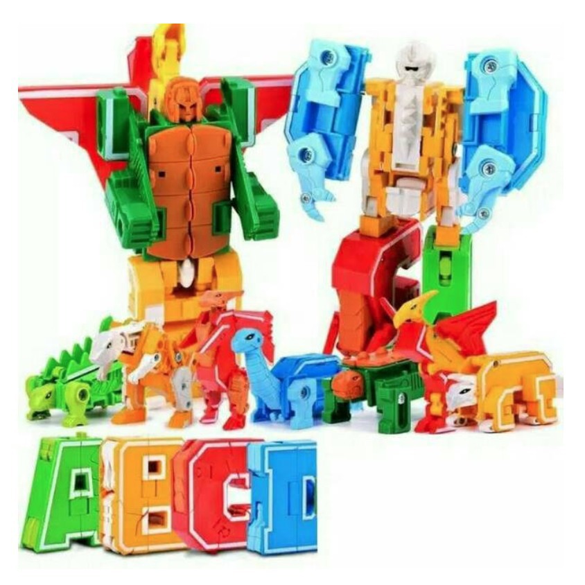 DEFORM LETTER DINOSAURUS satuan - Mainan Huruf Transs fo0rmerss / Robot Abcd