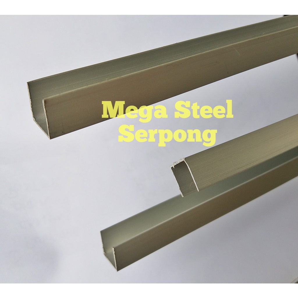 List U Alumunium Silver uk 15 mm x 15 mm, Panjang 119.5 cm