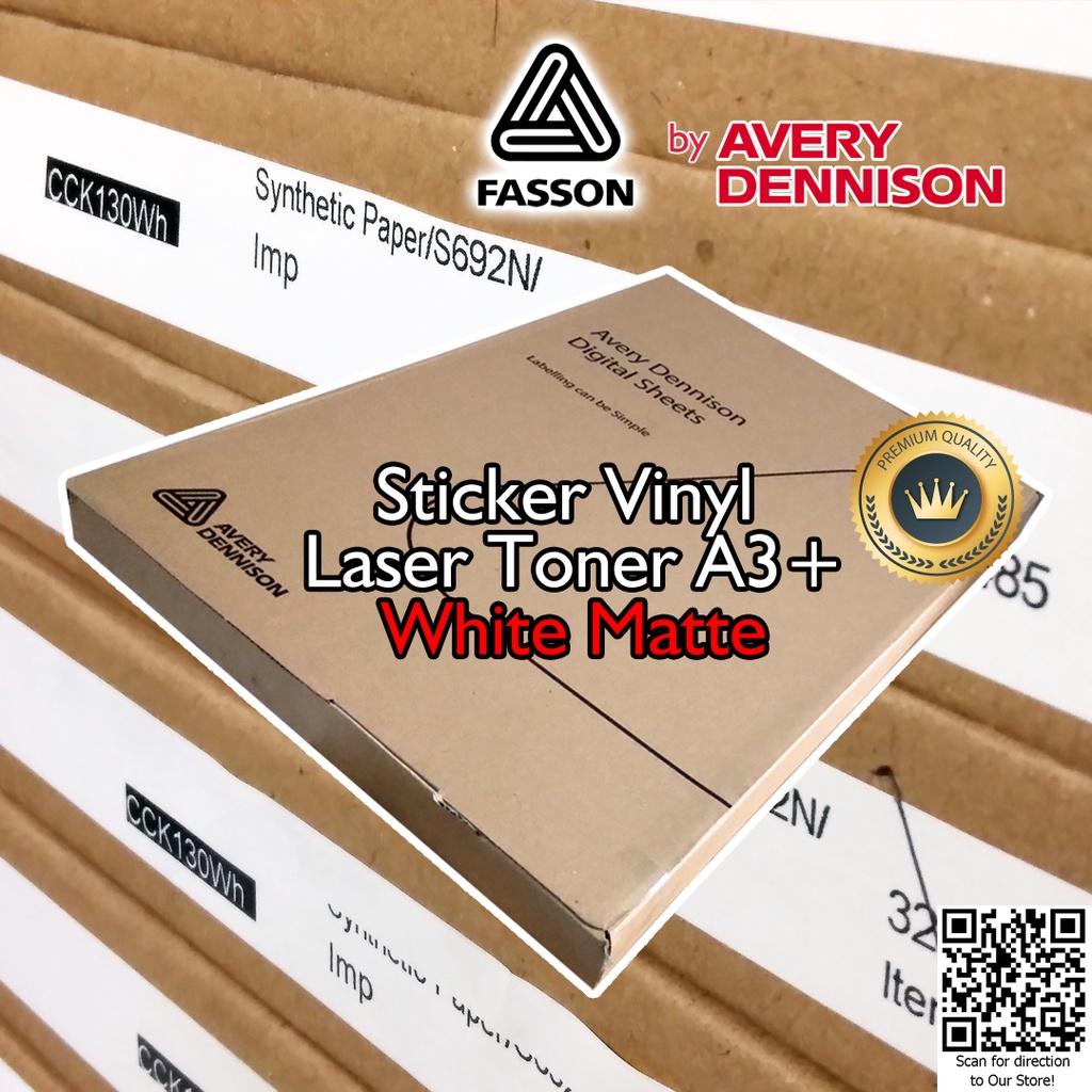 FASSON Avery USA - Sticker Vinyl Laser Digital Print A3+ Stiker anti air  tidak mudah sobek - Pack