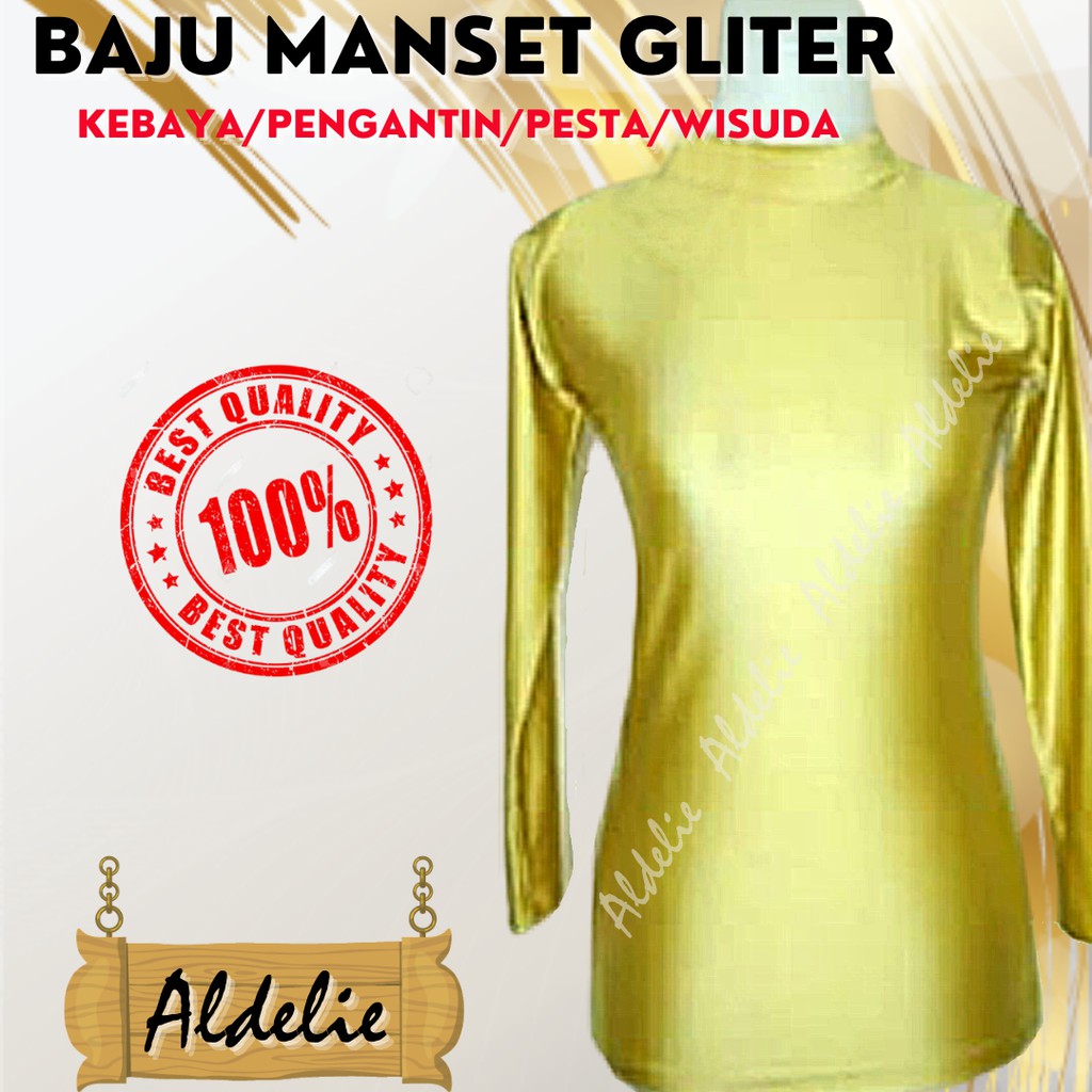 DALAMAN KEBAYA PESTA GLITTER MEWAH BAHAN LYCRA IMPORT LEMBUT STREET ALL SIZE FIT TO XXXL MANSET BAJU