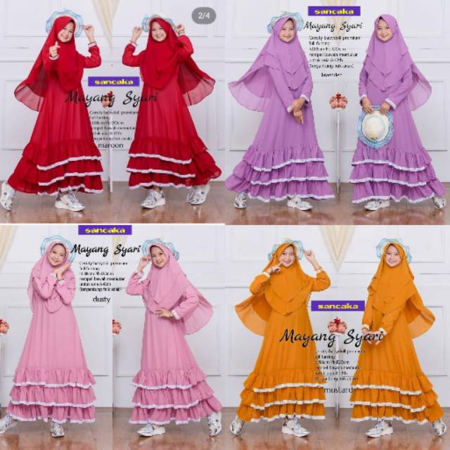 Gamis mayang syari kids anak genice humaira molly rarity naura tazkia sancaka