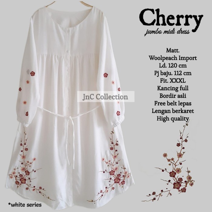 MINI DRESS JUMBO BORDIR WANITA LD 120- CHERRY DRESS