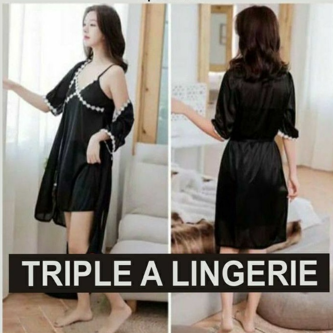 Baju Tidur Inner Outer Murah SW077BK