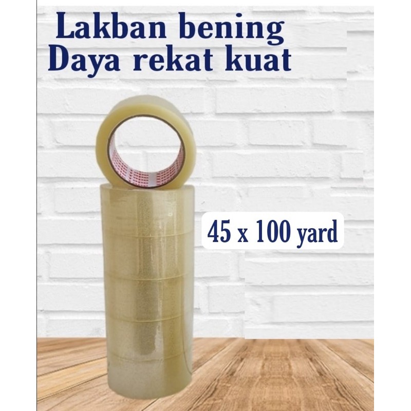 

Lakban Bening Besar Solatip Tape 45 mm x 100 yard Kualitas Daimaru