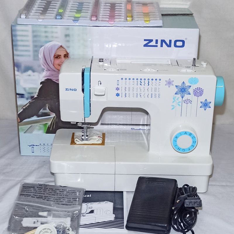 Mesin Jahit Portable ZINO KH60H / 32 Pola Jahitan / Portablr Zino KH60H