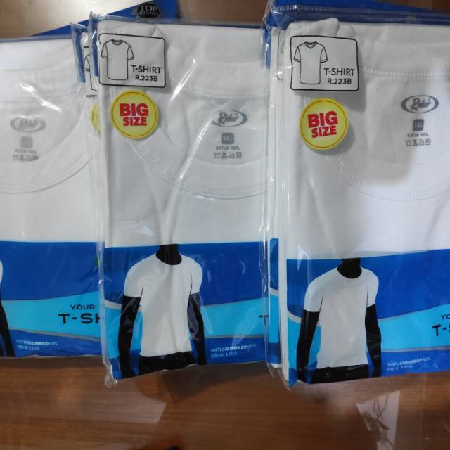 OBLONG RIDER BIG SIZE PUTIH, OBLONG JUMBO RIDER PUTIH, ROUND NECK, UKURAN 3XL- 4XL- 5XL