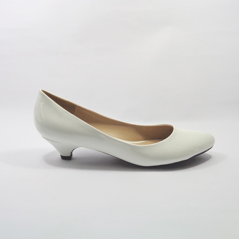 Workswell Sepatu Kerja Wanita Low Heels 3cm  6808 White Glosy