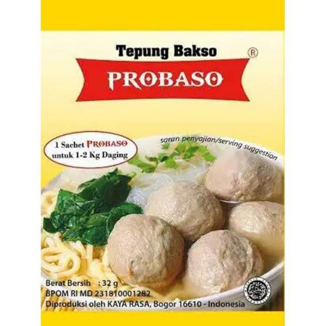 Jual Tepung Pengenyal Dan Penghalus Tekstur Bakso Probaso 32 Gram